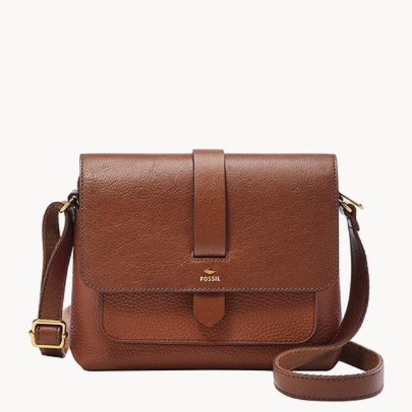 Fossil Bags Fossil Kinley Small Leather Crossbody Bag Brown